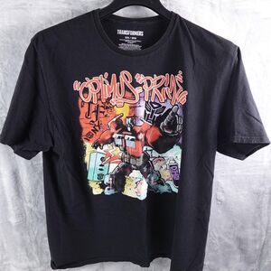 Transformers Shirt Mens 2XL Black Optimus Prime Graphic Tee Short Sleeve Cotton